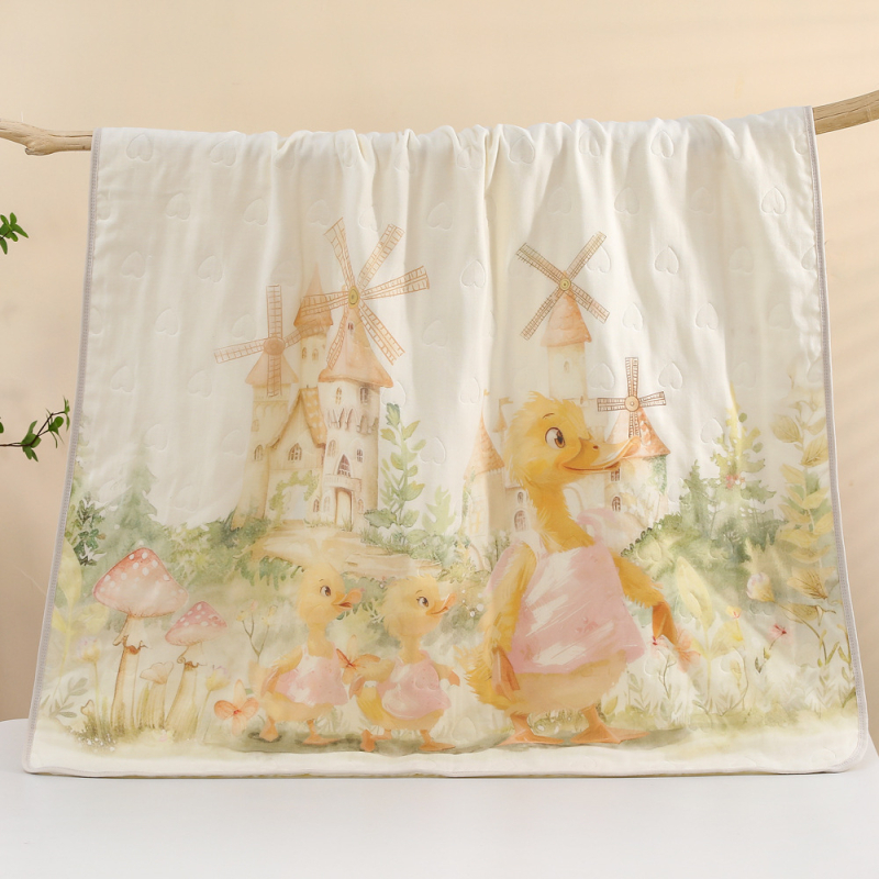 Babák és gyerekek fürdőtörölközője, 6 rétegű géz, 470 g, karikatúra nyomtatás, újszülötttől 6 éves korig, testreszabható