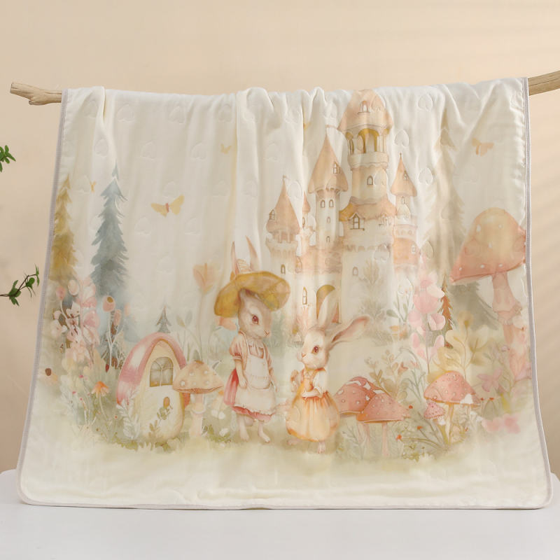 Babák és gyerekek fürdőtörölközője, 6 rétegű géz, 470 g, karikatúra nyomtatás, újszülötttől 6 éves korig, testreszabható