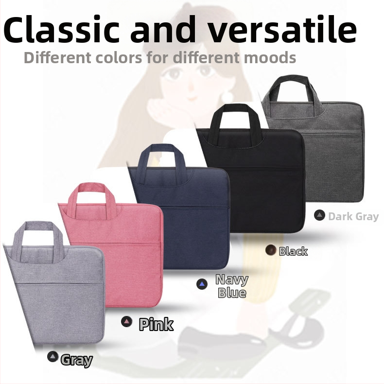 Geantă de afaceri pentru laptop din Oxford, închidere cu fermoar, buzunar intern cu fermoar, impermeabilă și rezistentă la uzură, unisex