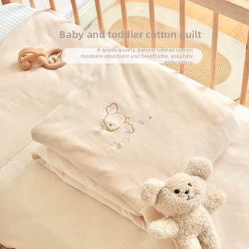 Βρεφική καπιτονέ κουβέρτα από 100% βαμβάκι, γέμισμα βαμβάκι, βάρος 0.55-1.0 κιλά, χειμώνας, στυλ κεντήματος καρτούν