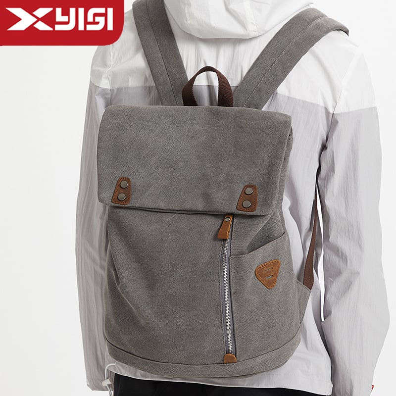 Platneni ruksak za putovanja, kapacitet 20–35 L, unisex, prozračan, kožni detalji