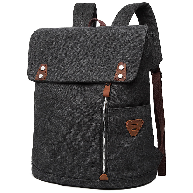 Platneni ruksak za putovanja, kapacitet 20–35 L, unisex, prozračan, kožni detalji