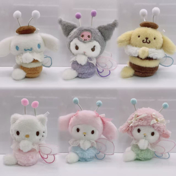 Плюшени котешки кукли – Насеком серия: пчела, котенце и зайче, с ключодържател, пълнеж PP памук