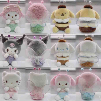 Плюшени котешки кукли – Насеком серия: пчела, котенце и зайче, с ключодържател, пълнеж PP памук