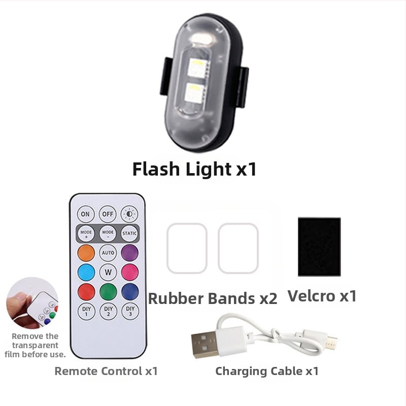 Ασύρματο LED φως προειδοποίησης για drones και οχήματα — καθολικά συμβατό, 12V, 5W, LED 5050, 6500K