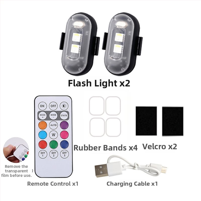 Ασύρματο LED φως προειδοποίησης για drones και οχήματα — καθολικά συμβατό, 12V, 5W, LED 5050, 6500K