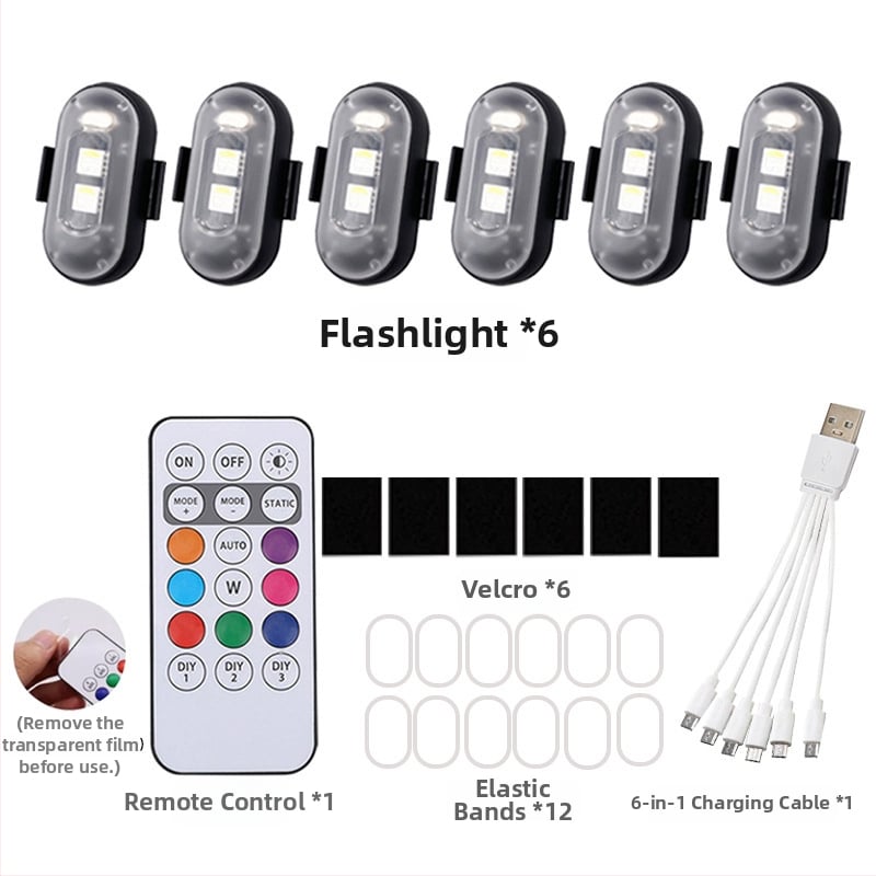 Ασύρματο LED φως προειδοποίησης για drones και οχήματα — καθολικά συμβατό, 12V, 5W, LED 5050, 6500K