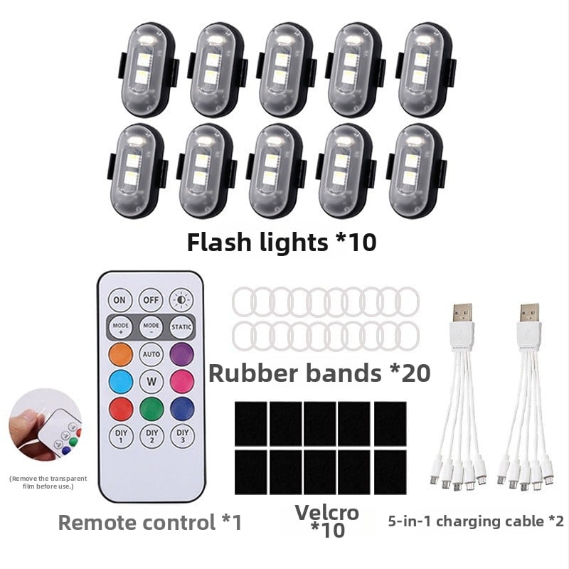 Ασύρματο LED φως προειδοποίησης για drones και οχήματα — καθολικά συμβατό, 12V, 5W, LED 5050, 6500K