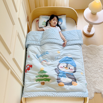 Dječji pamučni pleteni quilt s poliester punjenjem, 2 kg, zima, dizajn crtani film