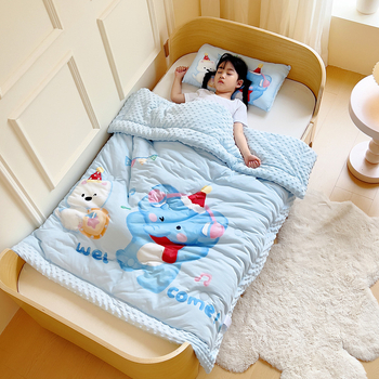 Dječji pamučni pleteni quilt s poliester punjenjem, 2 kg, zima, dizajn crtani film