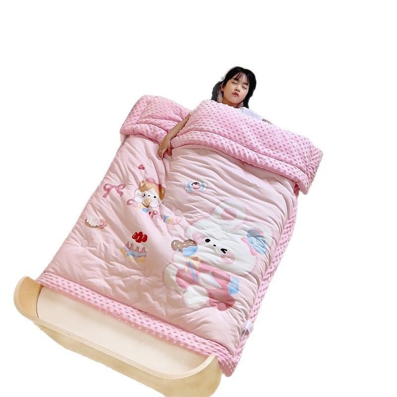 Dječji pamučni pleteni quilt s poliester punjenjem, 2 kg, zima, dizajn crtani film