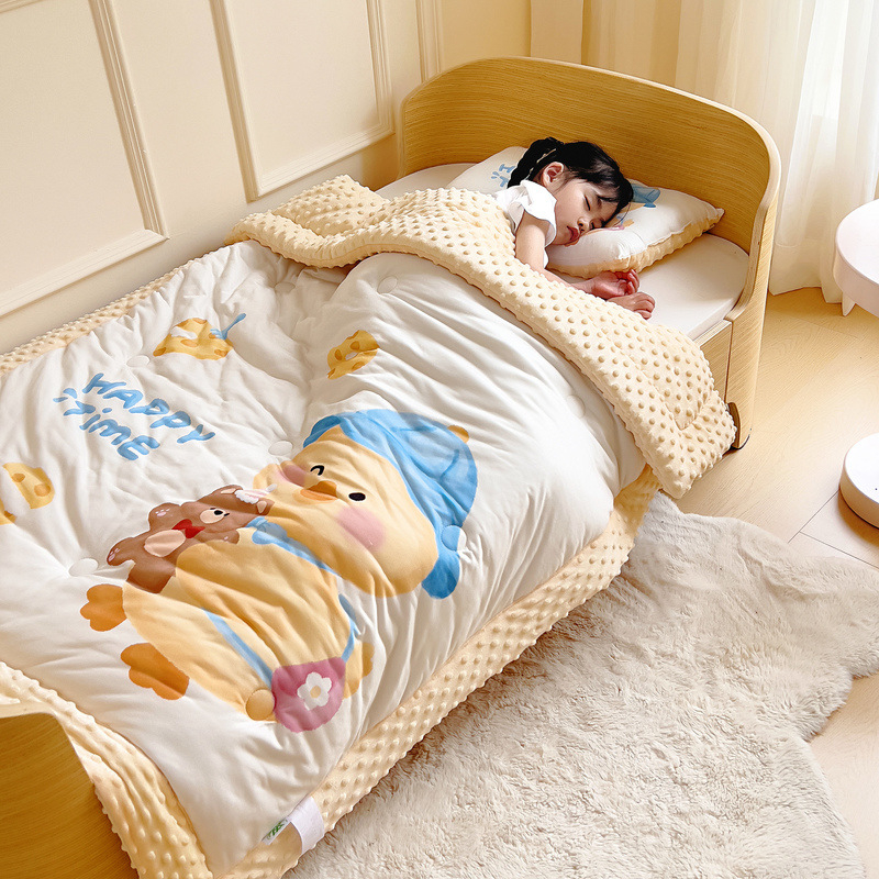 Dječji pamučni pleteni quilt s poliester punjenjem, 2 kg, zima, dizajn crtani film