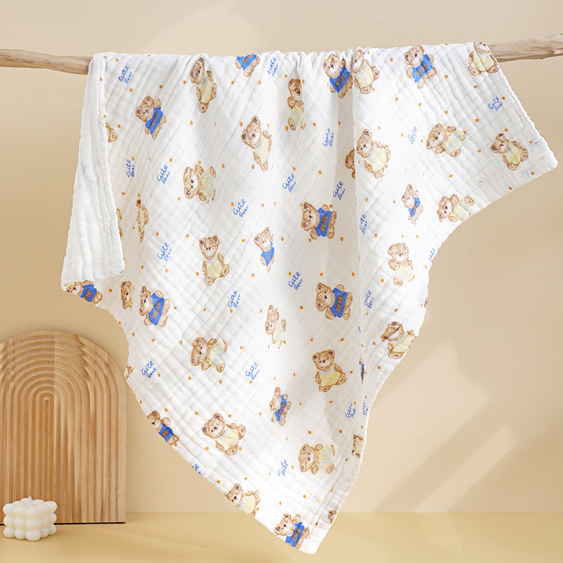 Xipin géz babafürdető törölköző, 100% pamut, állat- és karikatúra mintázat