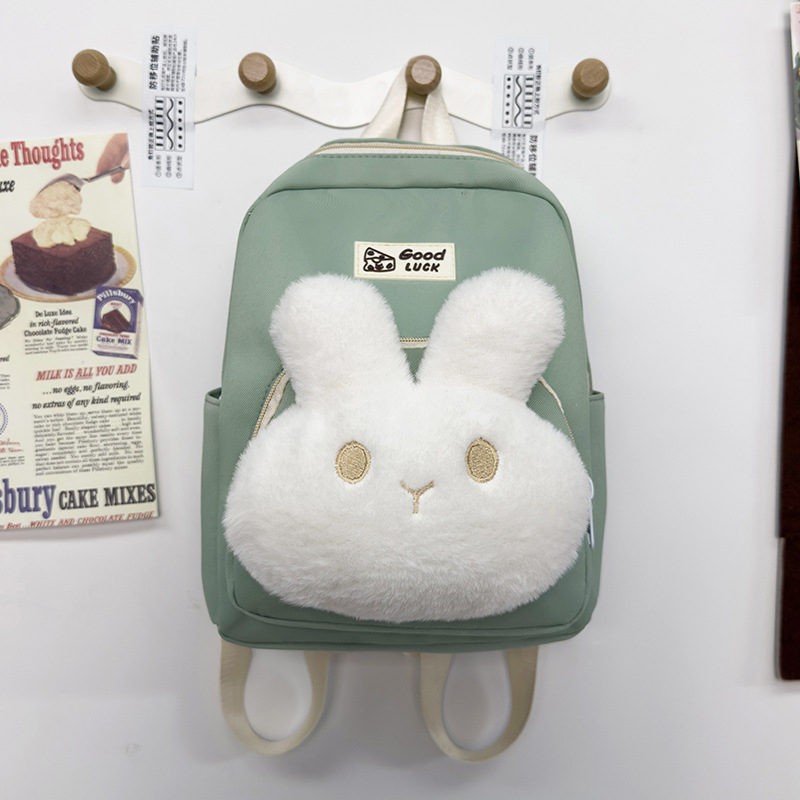 Ruksak za djevojčice — lagan, vodootporan, otporan na habanje, s motivom zeca, podstava od najlona, kompozitni materijal