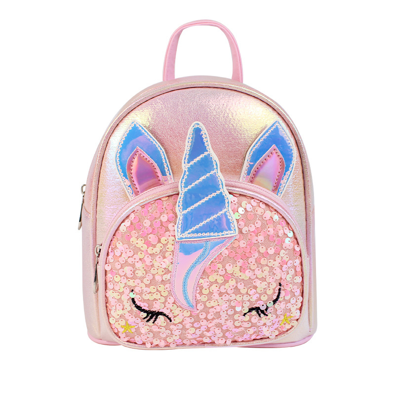 Ruksak s jednorogom i šljokicama – crtani dizajn princeze za djevojčice, podstava od najlona, za vrtić (proljeće 2022)