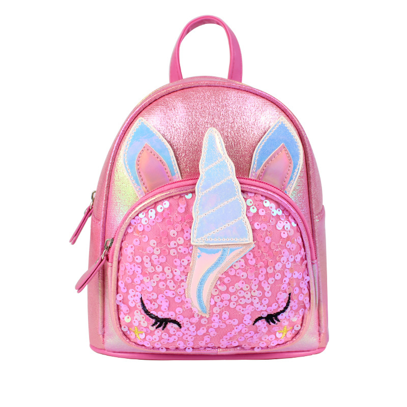 Ruksak s jednorogom i šljokicama – crtani dizajn princeze za djevojčice, podstava od najlona, za vrtić (proljeće 2022)