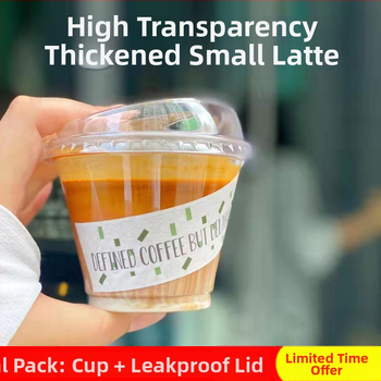 Pahar PET de unică folosință pentru băuturi cu lapte/latte, 301–400 ml, transparent, anti-scurgeri, imprimare logo, personalizare disponibilă