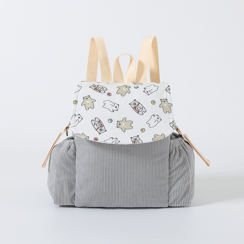 Dječji ruksak od korduroja - unisex, višenamjenski za vrtić, dječji i sladak stil, podstava od korduroja, Pineapple Pudding