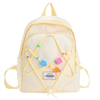 Unisex školska torba od najlona — vodootporna, s jastučnim remenima, geometrijski uzorak, pogodna za vrtić (nylon; vodootporna; unisex; jastučni remenii; geometrijski uzorak)