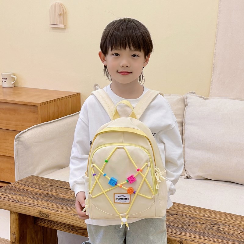 Unisex školska torba od najlona — vodootporna, s jastučnim remenima, geometrijski uzorak, pogodna za vrtić (nylon; vodootporna; unisex; jastučni remenii; geometrijski uzorak)