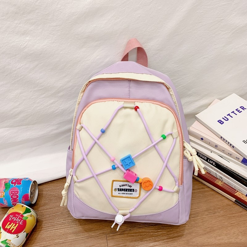 Unisex školska torba od najlona — vodootporna, s jastučnim remenima, geometrijski uzorak, pogodna za vrtić (nylon; vodootporna; unisex; jastučni remenii; geometrijski uzorak)