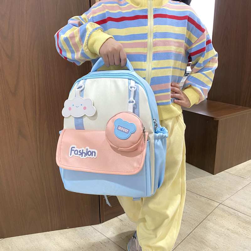 Torba za predškolu – unisex, korejski stil color-block, animirani uzorak, lagana Oxford tkanina, podstava poliester, Xin Wolong