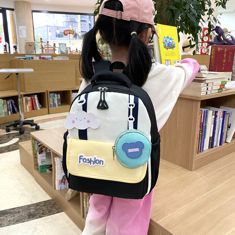 Torba za predškolu – unisex, korejski stil color-block, animirani uzorak, lagana Oxford tkanina, podstava poliester, Xin Wolong