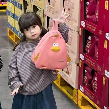Gyerek hátizsák kacsa motívummal, unisex, Oxford anyag, poliészter bélés, görbült vállpántok, alkalmas óvodába, játékos stílus