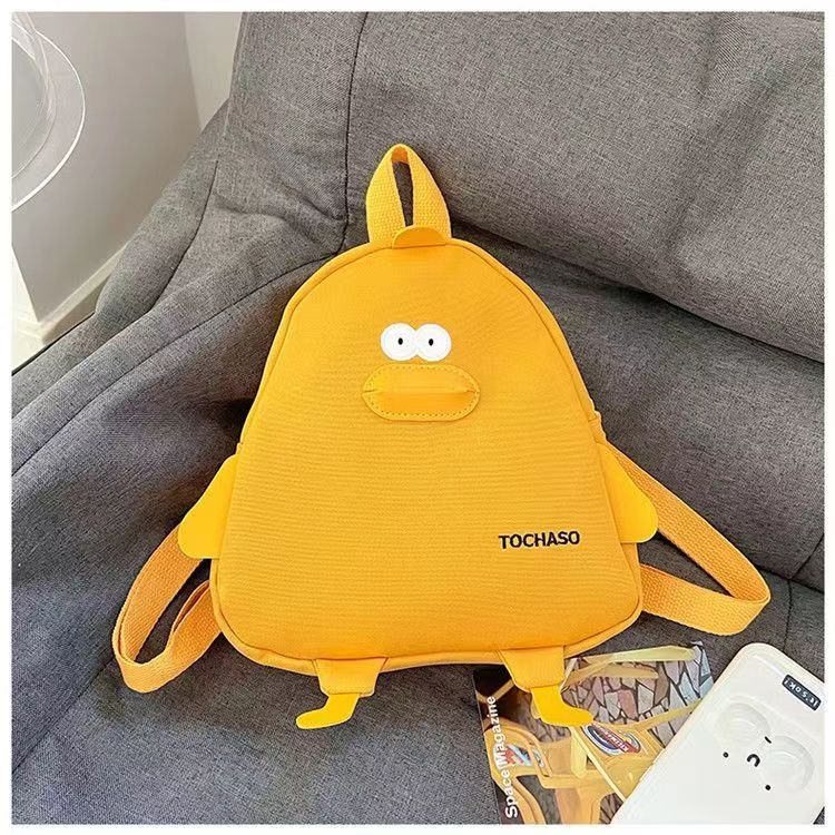 Gyerek hátizsák kacsa motívummal, unisex, Oxford anyag, poliészter bélés, görbült vállpántok, alkalmas óvodába, játékos stílus