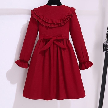 Детска рокля за момичета в китайски стил, дълъг ръкав, принцеса, полиестер 55%, зима 2023