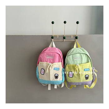 Gyerekeknek való vászon hátizsák – Nagy kapacitás, Uniszex, Légpárnás vállpántok, Betűmintázat