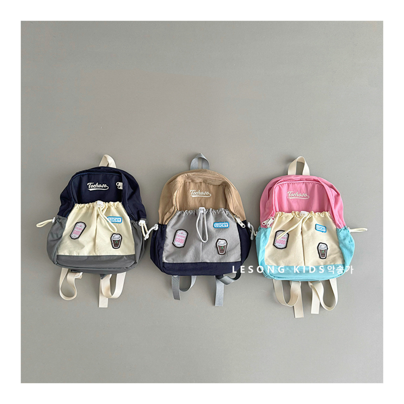 Gyerekeknek való vászon hátizsák – Nagy kapacitás, Uniszex, Légpárnás vállpántok, Betűmintázat