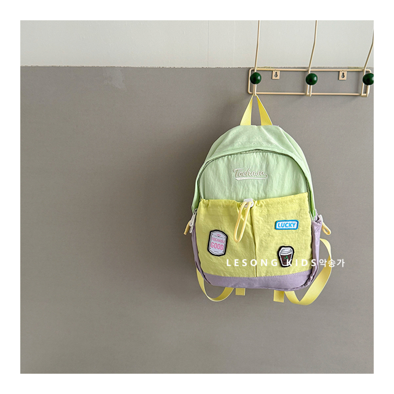 Gyerekeknek való vászon hátizsák – Nagy kapacitás, Uniszex, Légpárnás vállpántok, Betűmintázat