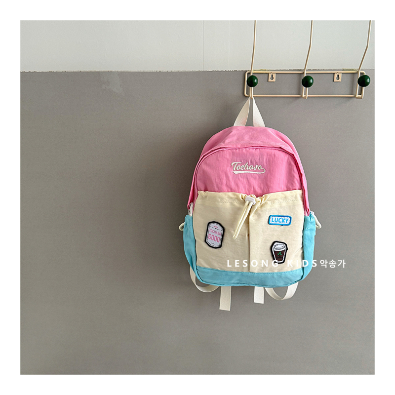 Gyerekeknek való vászon hátizsák – Nagy kapacitás, Uniszex, Légpárnás vállpántok, Betűmintázat