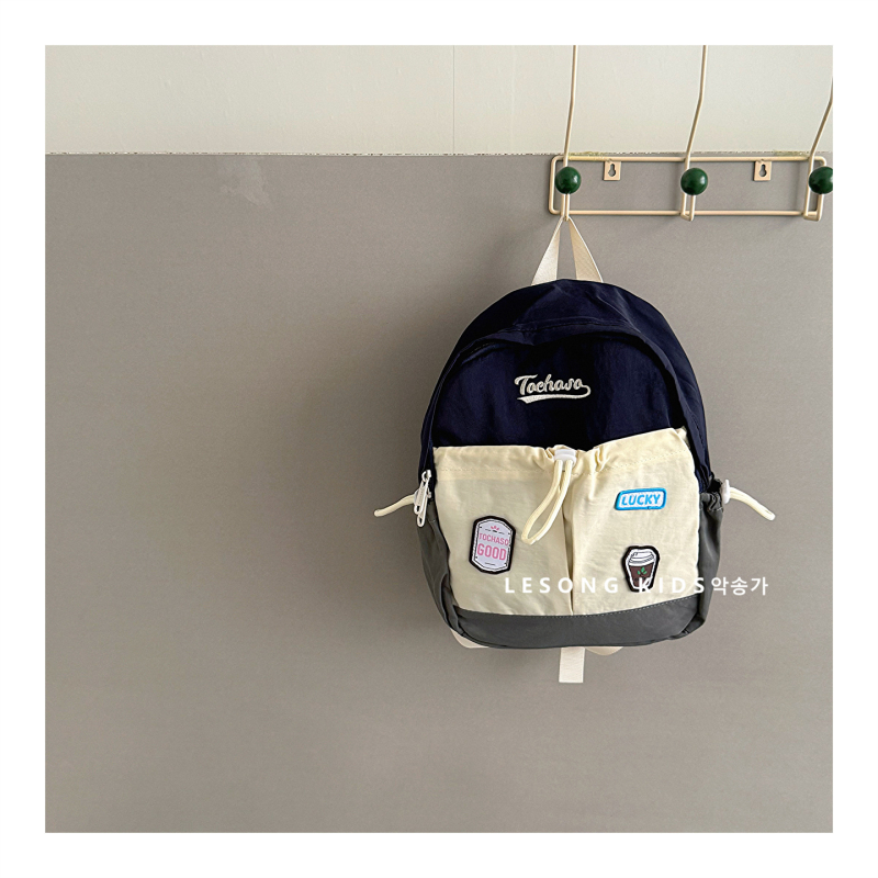 Gyerekeknek való vászon hátizsák – Nagy kapacitás, Uniszex, Légpárnás vállpántok, Betűmintázat