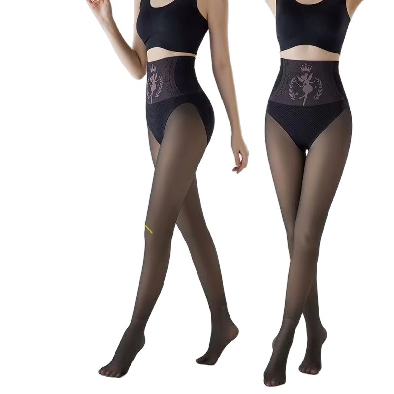 Nylon harisnya popóemelés és alakítás funkcióval, vastag, egyszínű mintázat, szexi stílus