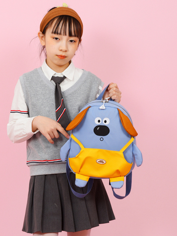 Iskolai táska aranyos kölyökkutya mintával, Oxford anyagból, kopásálló, gyerekes stílus, görbült vállpánt