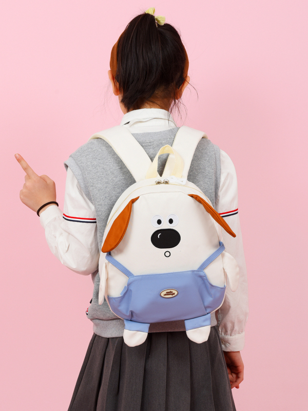 Iskolai táska aranyos kölyökkutya mintával, Oxford anyagból, kopásálló, gyerekes stílus, görbült vállpánt