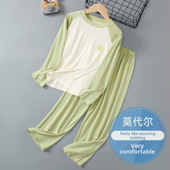 Set de pijamale pentru copii cu mâneci lungi și pantaloni lungi, viscoză respirabilă 95%, țesătură tratată moale, pentru toate sezoanele