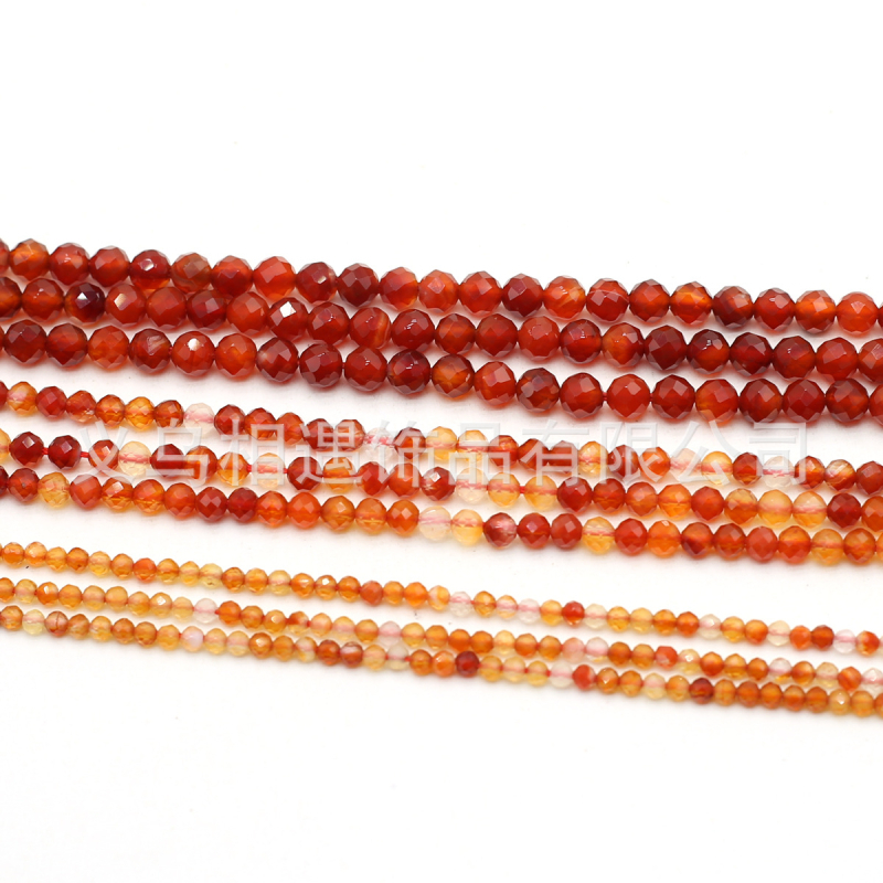 Fasetált kör alakú achát gyöngyök egyenes lyukakkal, félkő ékszerkészítéshez