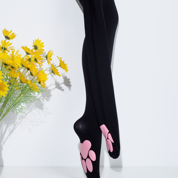 Harisnyanadrág macska tapp dizájnnal, nylon 80D, anti-szakadás és anti-akadás, közepes vastagság – nőknek