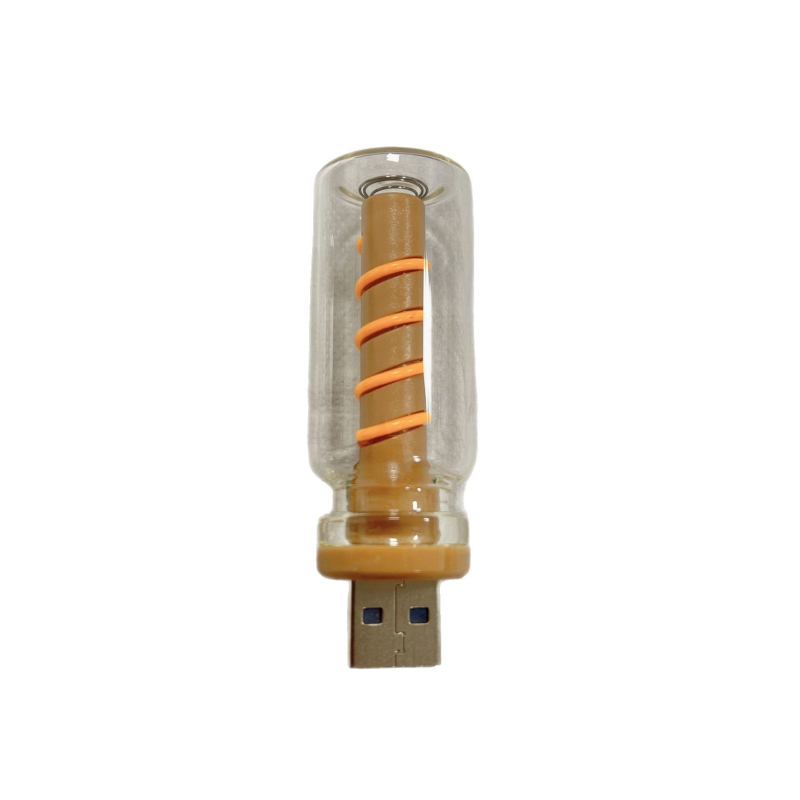 USB noćna lampica s dodirnim upravljanjem – spiralni uzorak, keramička LED boca, kompaktno romantično rasvjetno svjetlo za noćni ormarić/autić (1W, 0.3A)