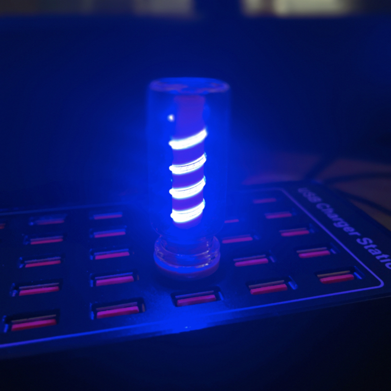 USB noćna lampica s dodirnim upravljanjem – spiralni uzorak, keramička LED boca, kompaktno romantično rasvjetno svjetlo za noćni ormarić/autić (1W, 0.3A)