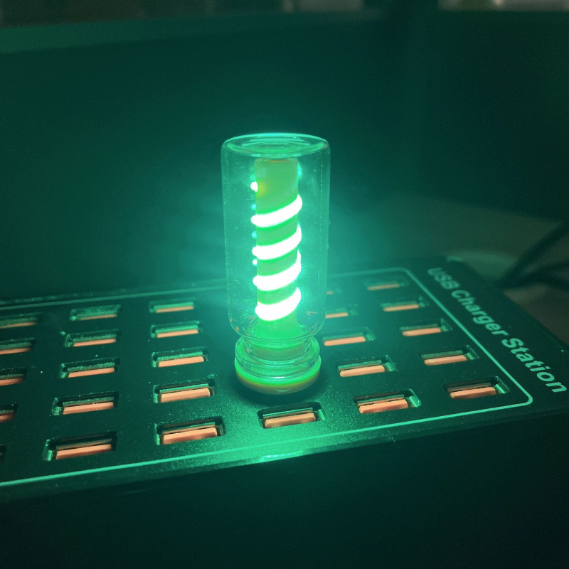USB noćna lampica s dodirnim upravljanjem – spiralni uzorak, keramička LED boca, kompaktno romantično rasvjetno svjetlo za noćni ormarić/autić (1W, 0.3A)