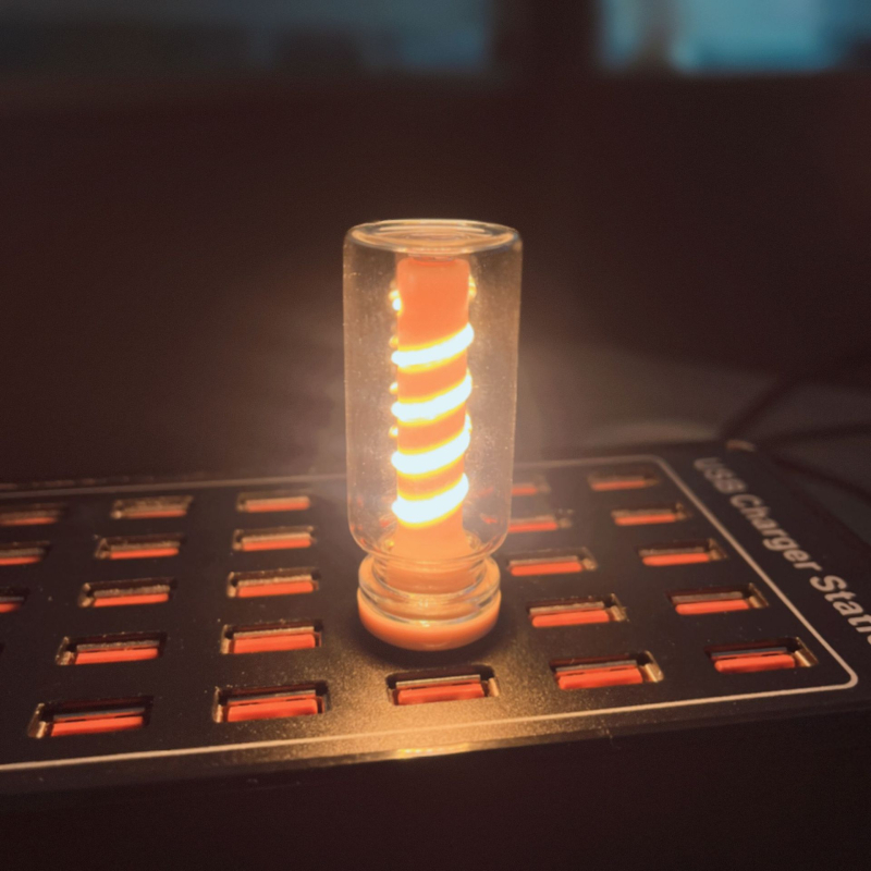 USB noćna lampica s dodirnim upravljanjem – spiralni uzorak, keramička LED boca, kompaktno romantično rasvjetno svjetlo za noćni ormarić/autić (1W, 0.3A)