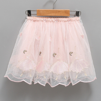 Детска пола, принцес стил с волани, мрежеста тъкан, 100% полиестер, за деца 3–8 години