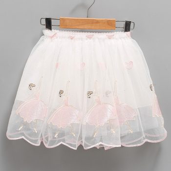 Детска пола, принцес стил с волани, мрежеста тъкан, 100% полиестер, за деца 3–8 години