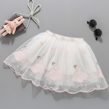 Детска пола, принцес стил с волани, мрежеста тъкан, 100% полиестер, за деца 3–8 години