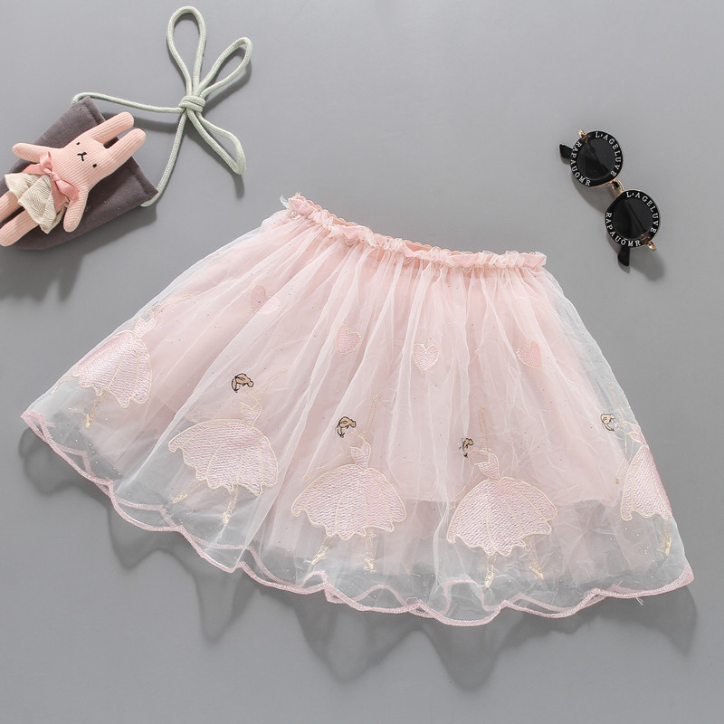 Детска пола, принцес стил с волани, мрежеста тъкан, 100% полиестер, за деца 3–8 години