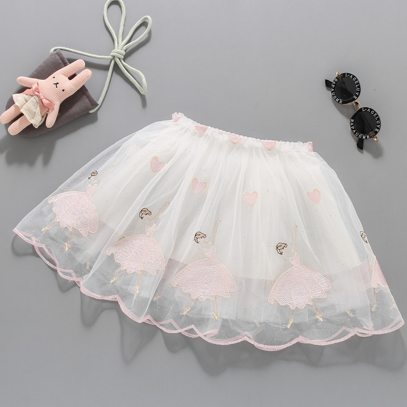 Детска пола, принцес стил с волани, мрежеста тъкан, 100% полиестер, за деца 3–8 години